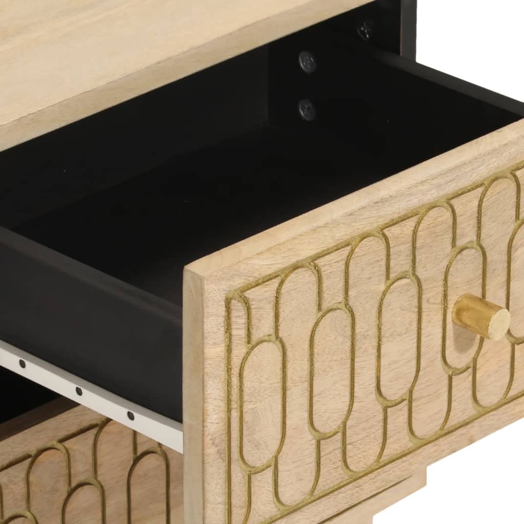 Nattbord 2 stk 40x33x46 cm heltre mango