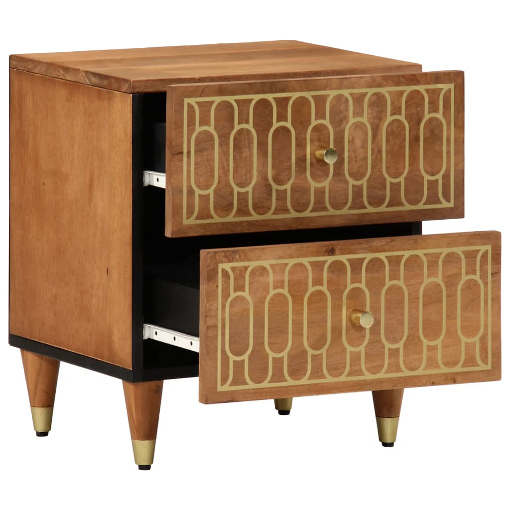 Nattbord 2 stk 40x33x46 cm heltre mango