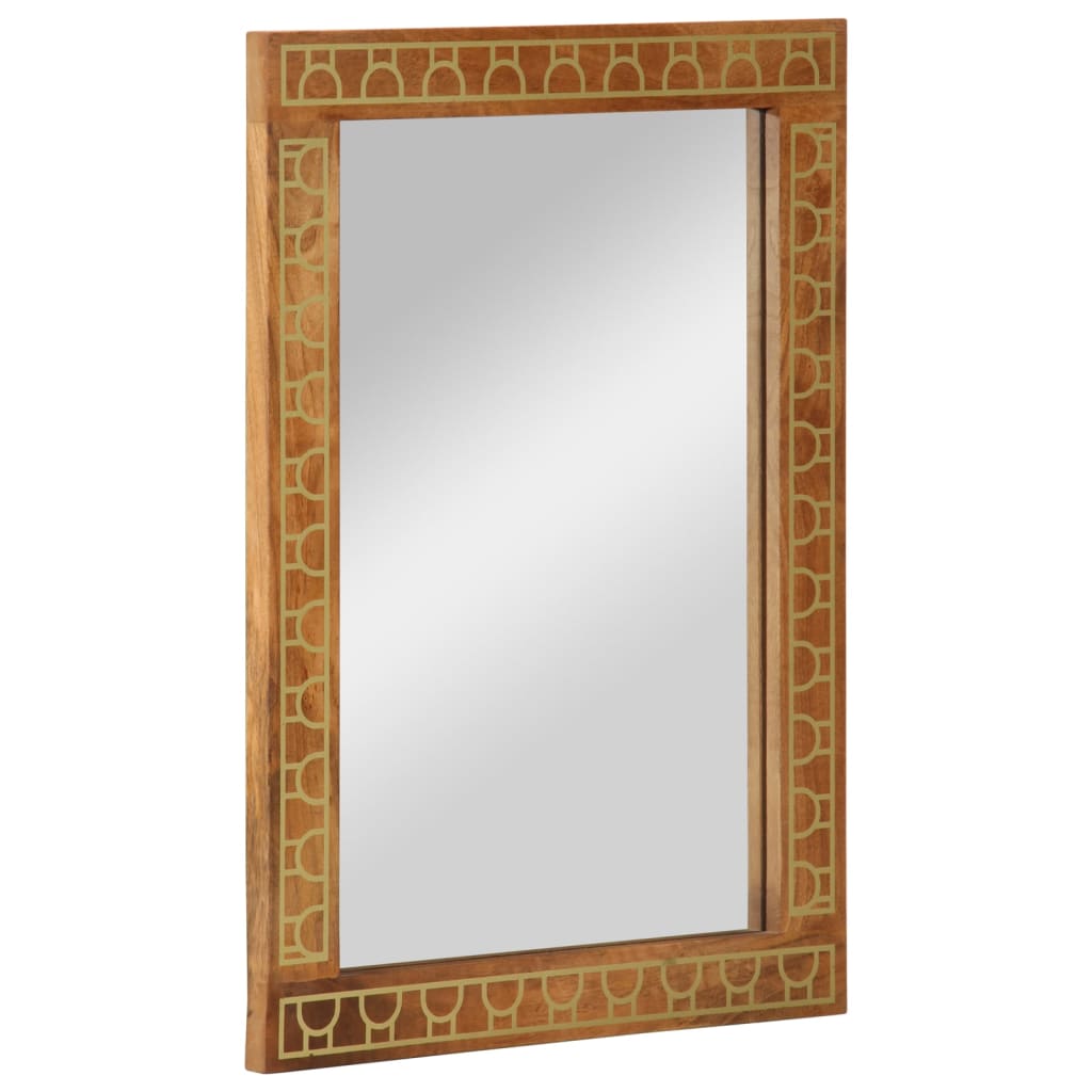 Baderomsspeil 50x70x2,5 cm heltre mango og glass