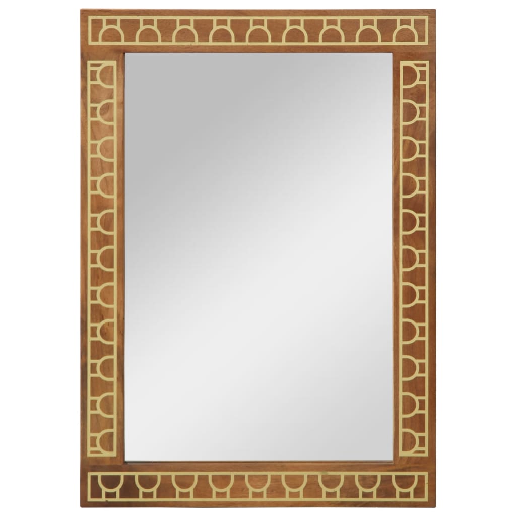 Baderomsspeil 50x70x2,5 cm heltre mango og glass
