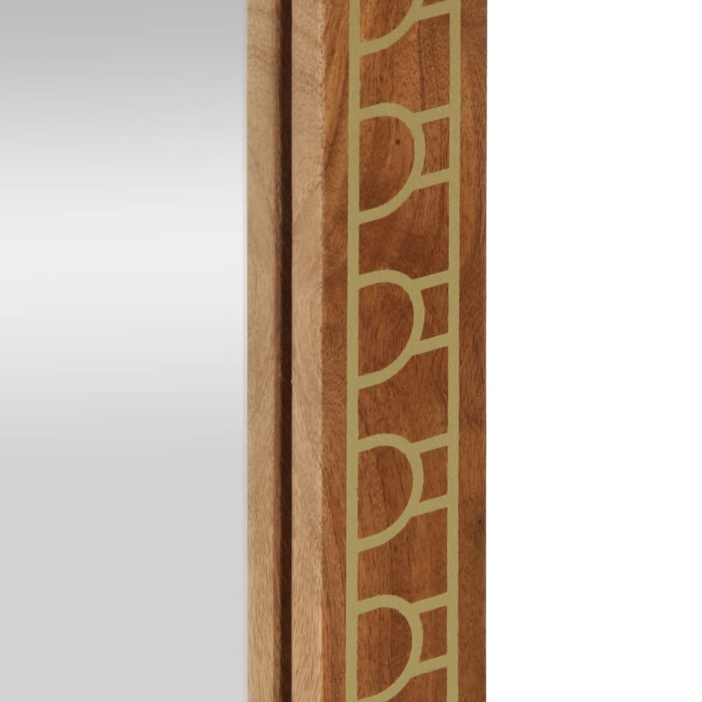 Baderomsspeil 50x70x2,5 cm heltre mango og glass