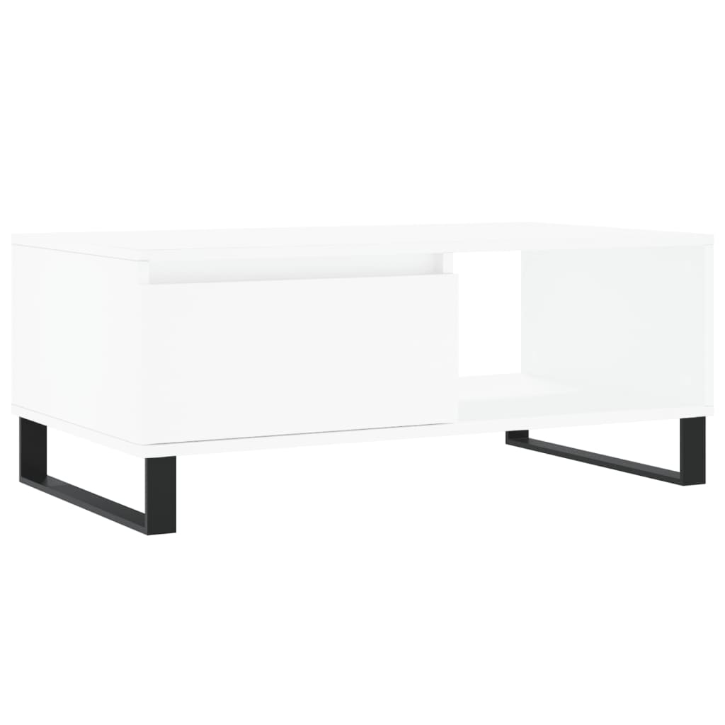 Salongbord hvit 90x50x36,5 cm konstruert tre