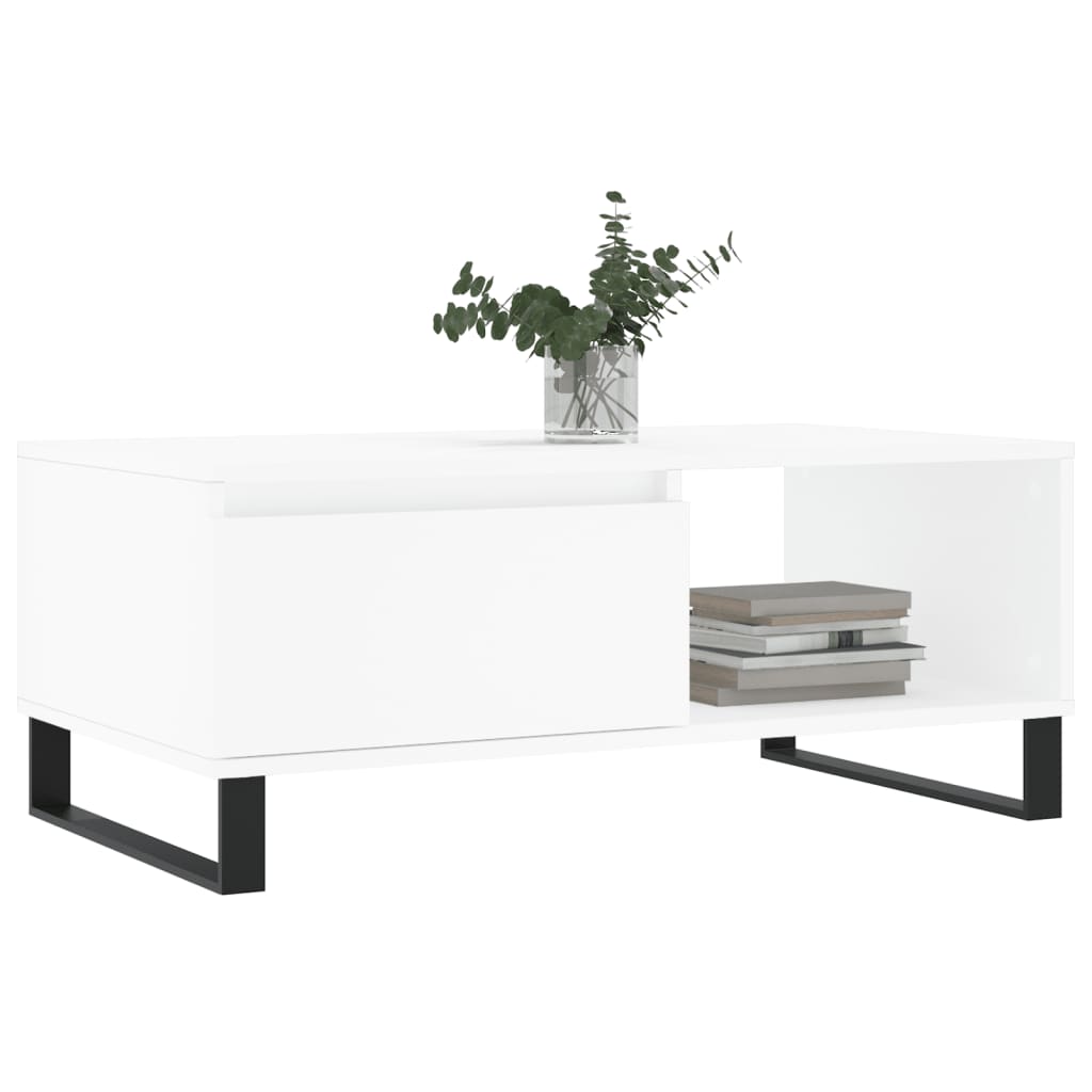 Salongbord hvit 90x50x36,5 cm konstruert tre