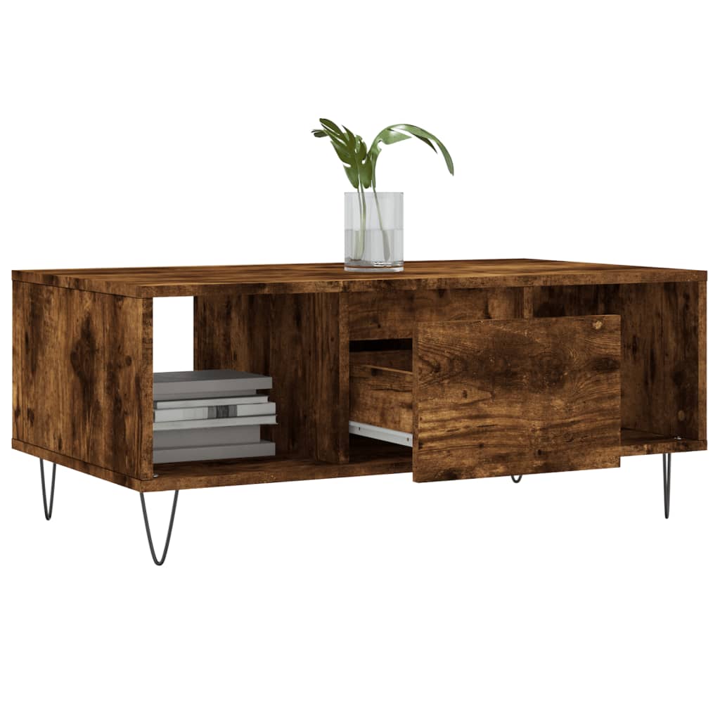 Salongbord røkt eik 90x50x36,5 cm konstruert tre