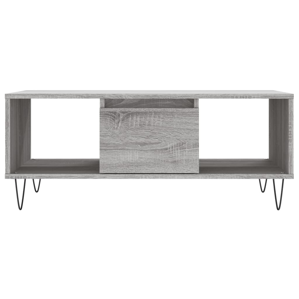 Salongbord grå sonoma 90x50x36,5 cm konstruert tre