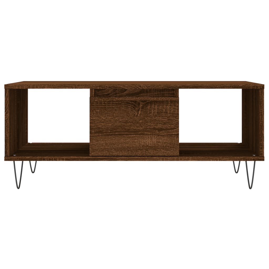 Salongbord brun eik 90x50x36,5 cm konstruert tre