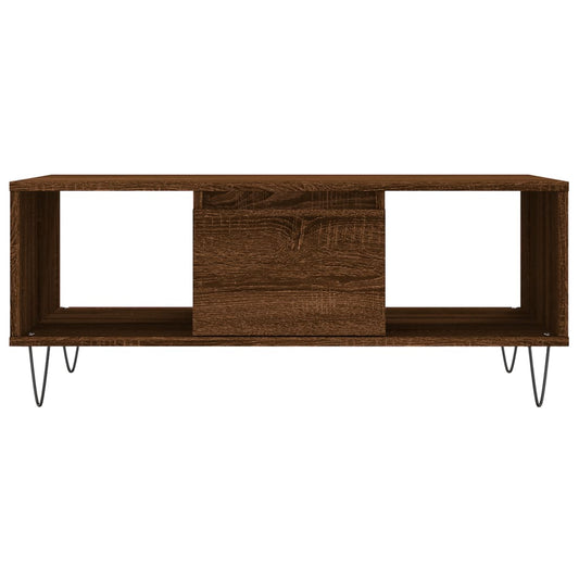 Salongbord brun eik 90x50x36,5 cm konstruert tre