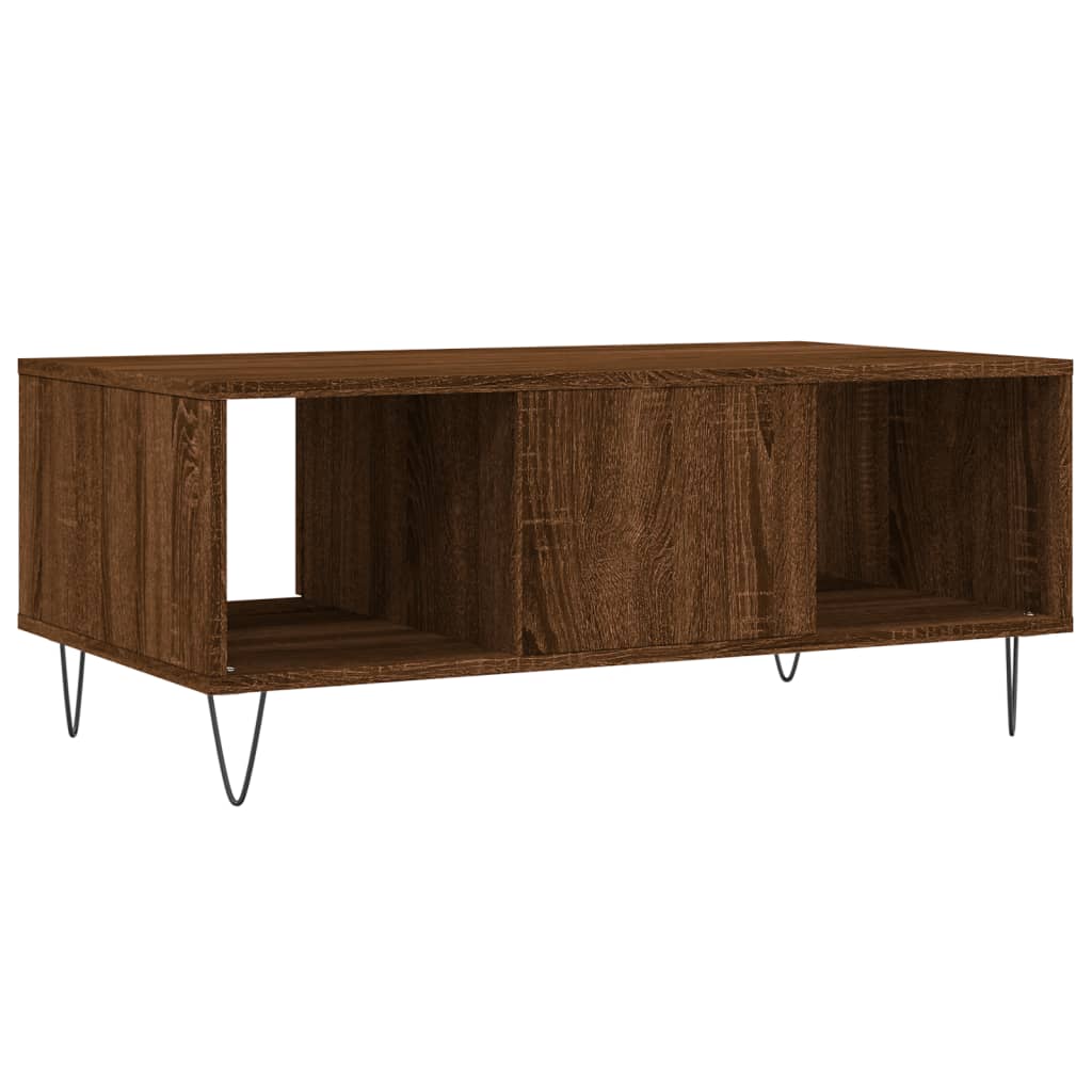 Salongbord brun eik 90x50x36,5 cm konstruert tre