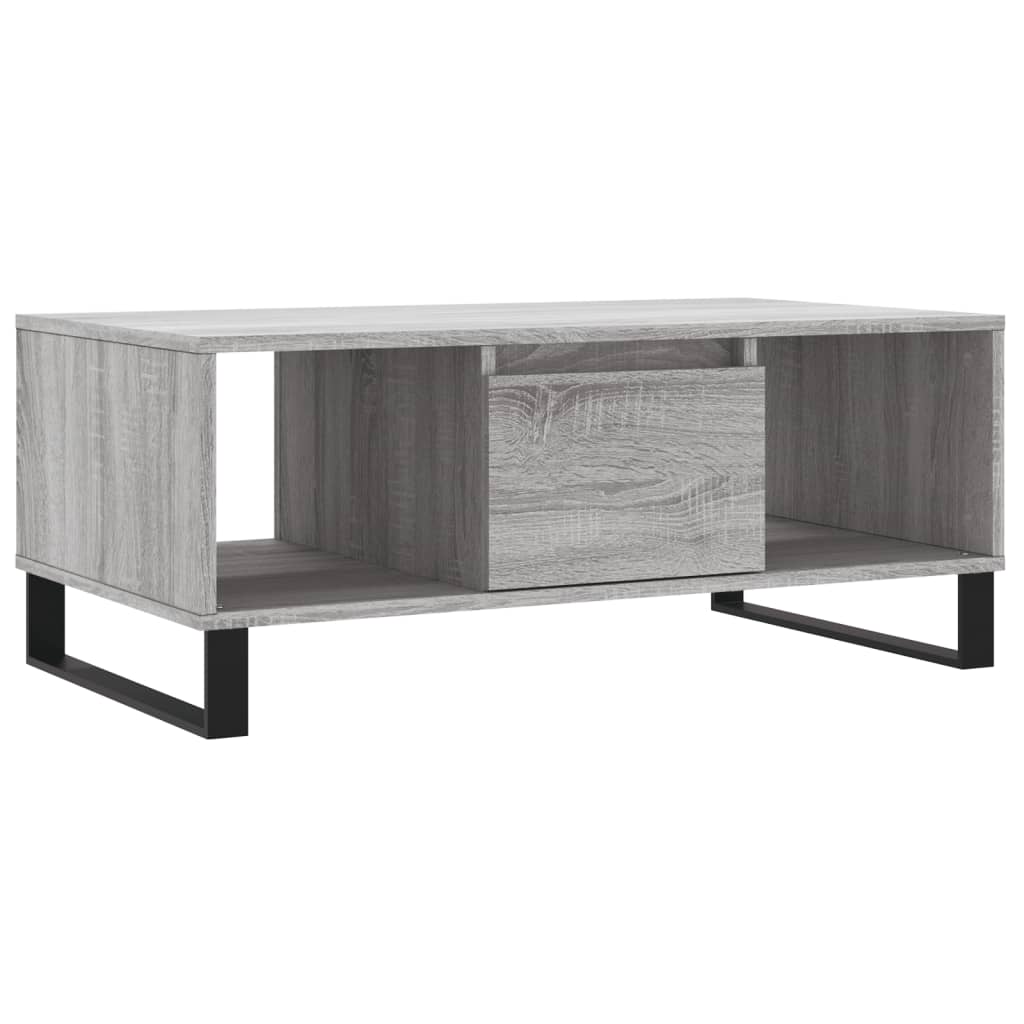 Salongbord grå sonoma 90x50x36,5 cm konstruert tre