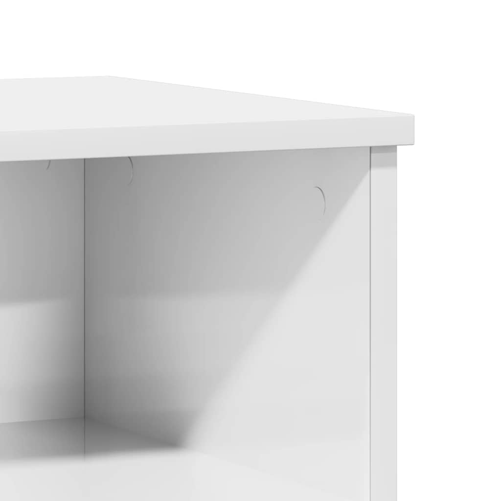 Nattbord høyglans hvit 40x35x50 cm konstruert tre