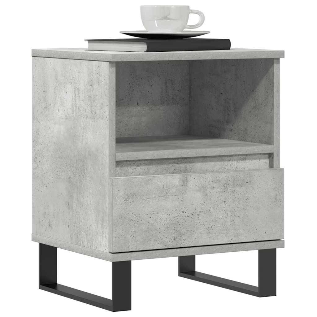 Nattbord 2 stk betonggrå 40x35x50 cm konstruert tre