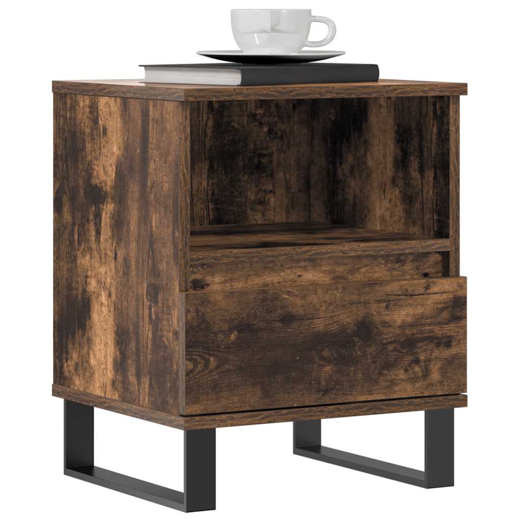 Nattbord 2 stk røkt eik 40x35x50 cm konstruert tre