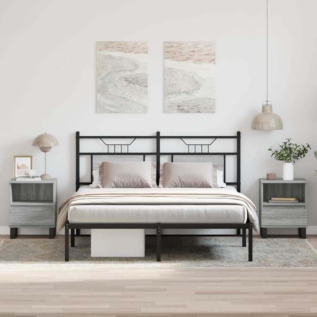 Nattbord 2 stk grå sonoma 40x35x50 cm konstruert tre