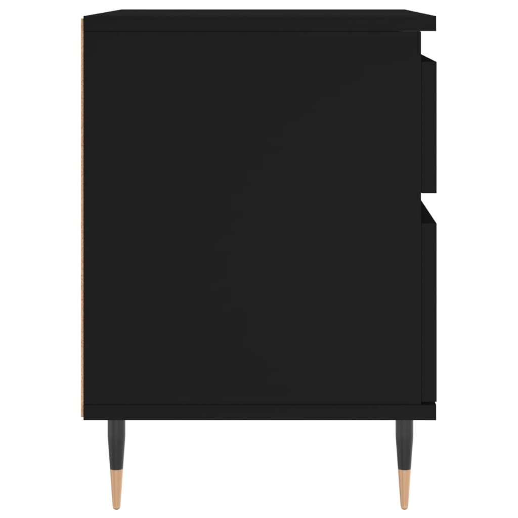 Nattbord 2 stk svart 40x35x50 cm konstruert tre