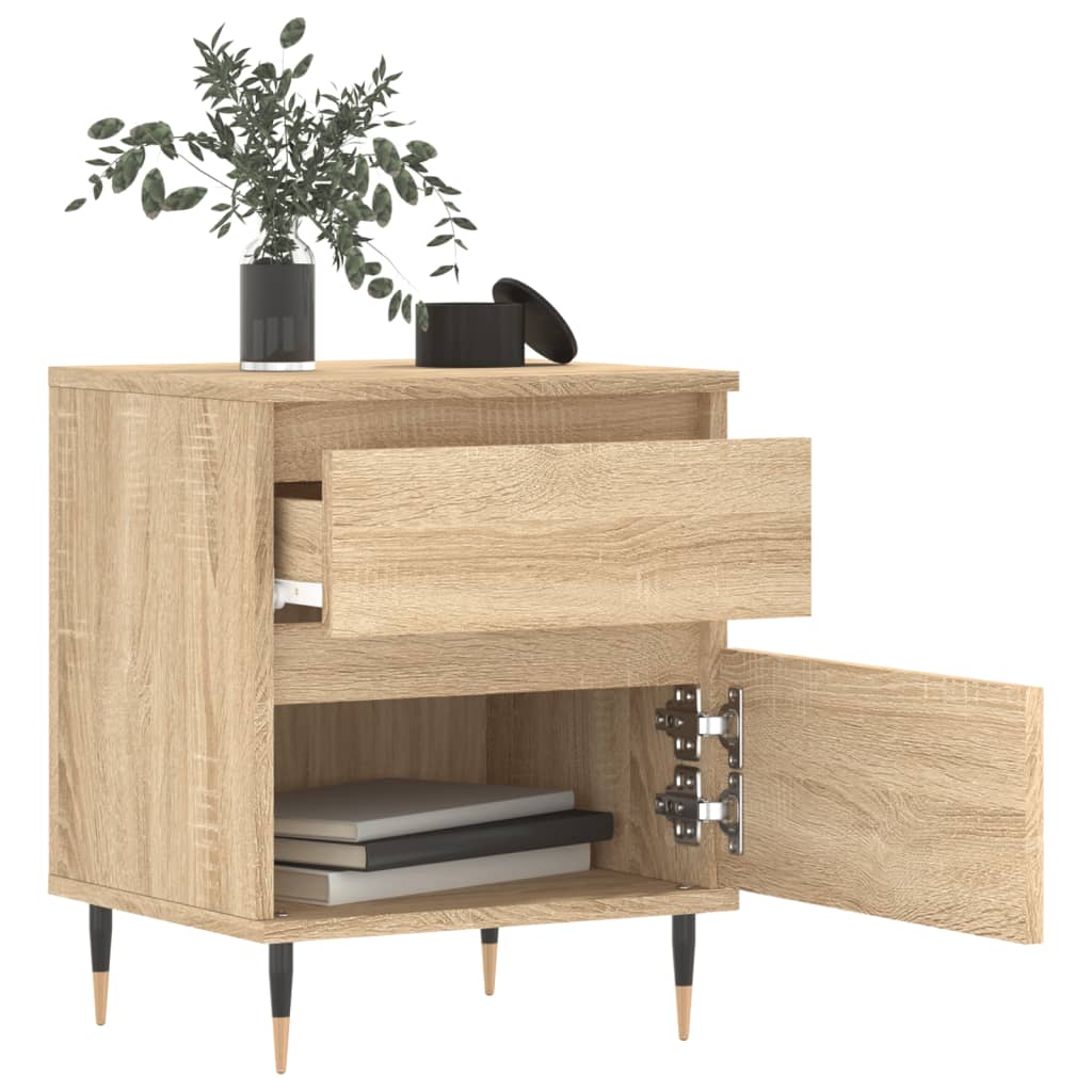 Nattbord 2 stk sonoma eik 40x35x50 cm konstruert tre