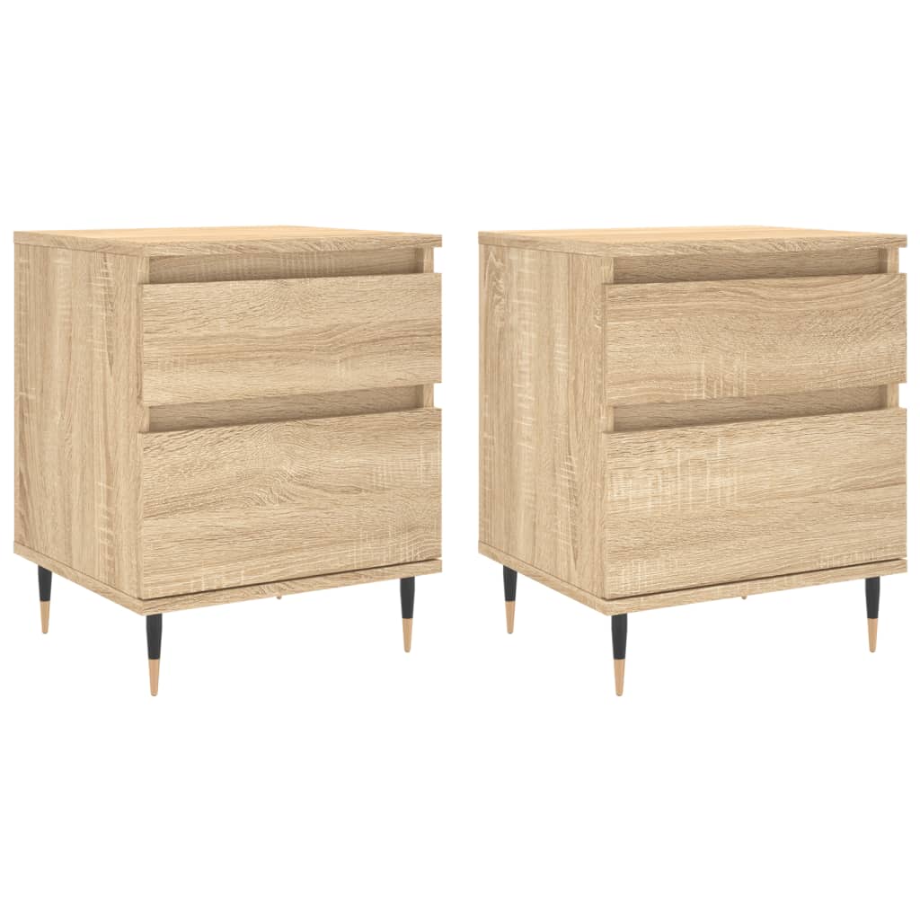 Nattbord 2 stk sonoma eik 40x35x50 cm konstruert tre