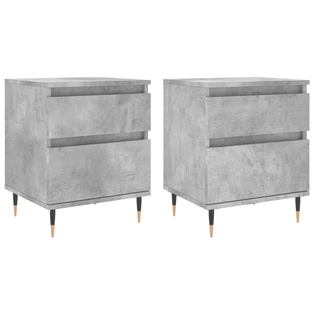 Nattbord 2 stk betonggrå 40x35x50 cm konstruert tre