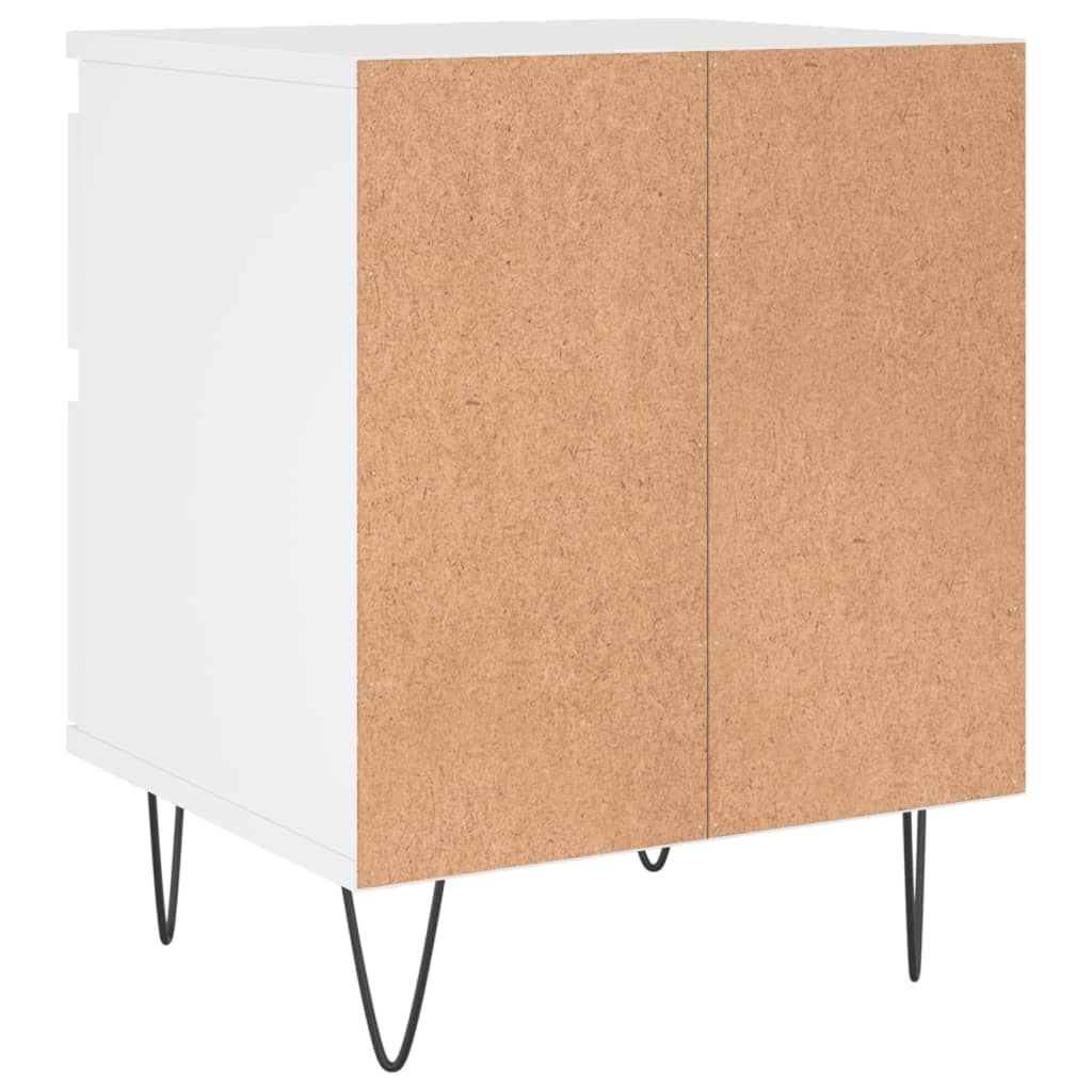 Nattbord 2 stk hvit 40x35x50 cm konstruert tre