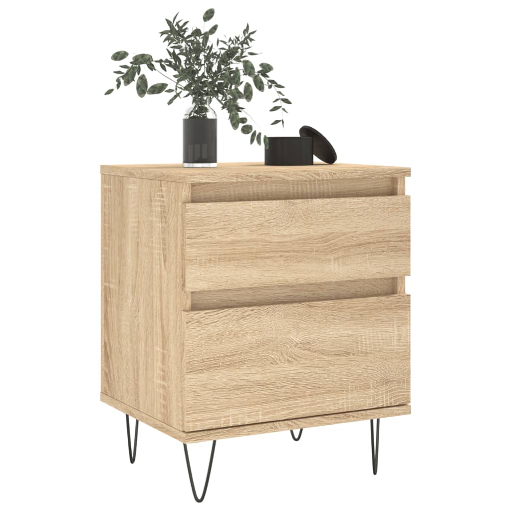 Nattbord 2 stk sonoma eik 40x35x50 cm konstruert tre