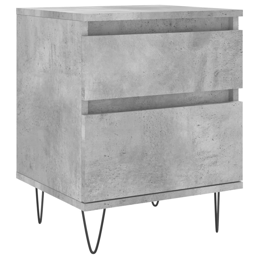 Nattbord 2 stk betonggrå 40x35x50 cm konstruert tre