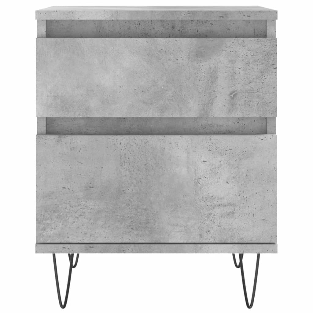 Nattbord 2 stk betonggrå 40x35x50 cm konstruert tre