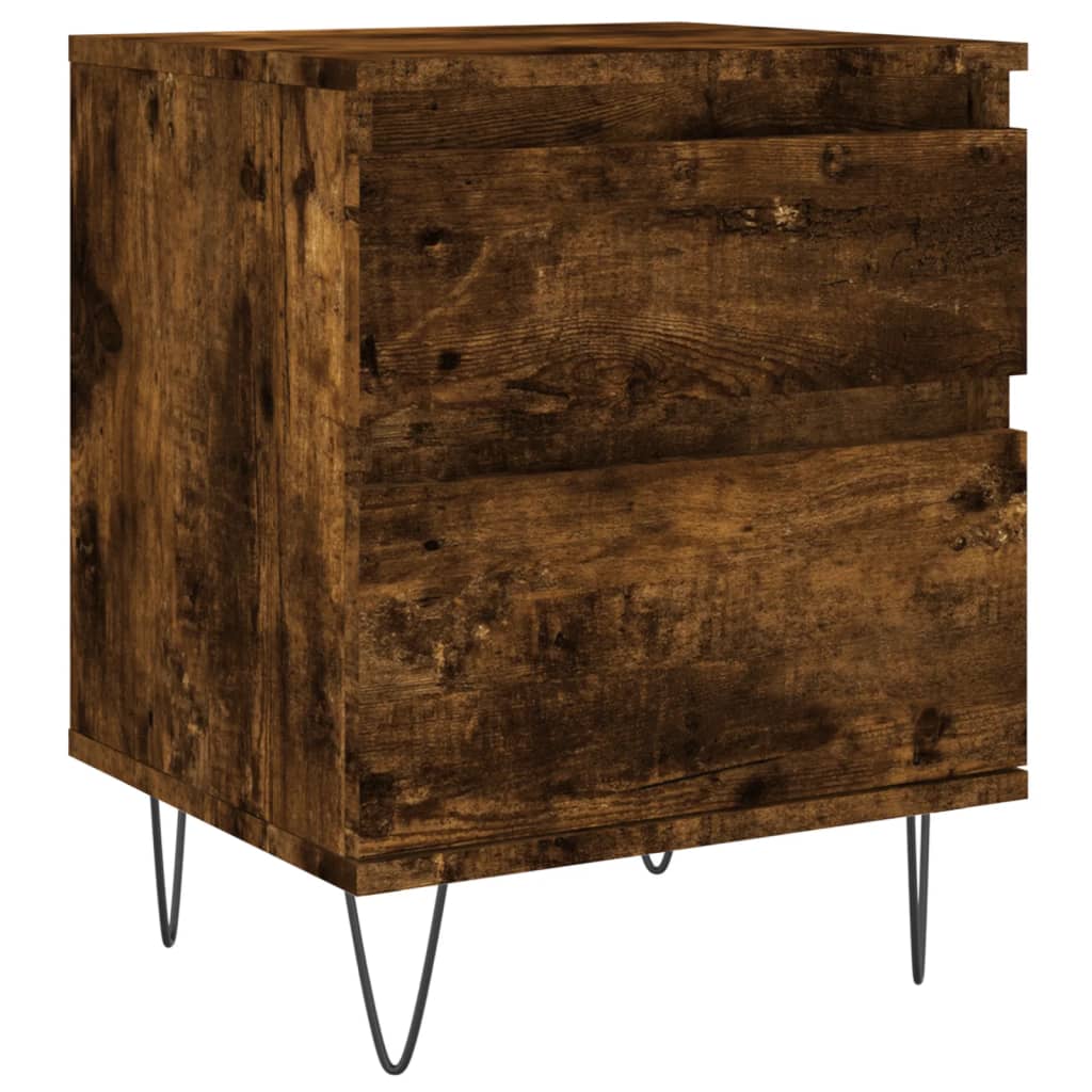 Nattbord 2 stk røkt eik 40x35x50 cm konstruert tre