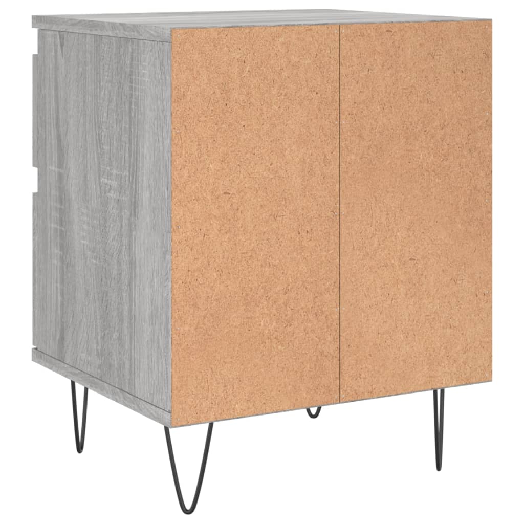 Nattbord 2 stk grå sonoma 40x35x50 cm konstruert tre