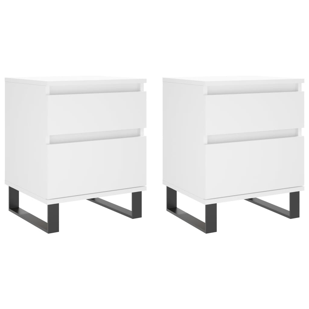 Nattbord 2 stk hvit 40x35x50 cm konstruert tre vidaXL