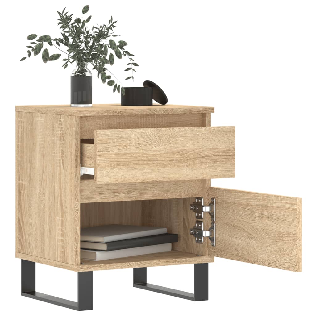 Nattbord 2 stk sonoma eik 40x35x50 cm konstruert tre