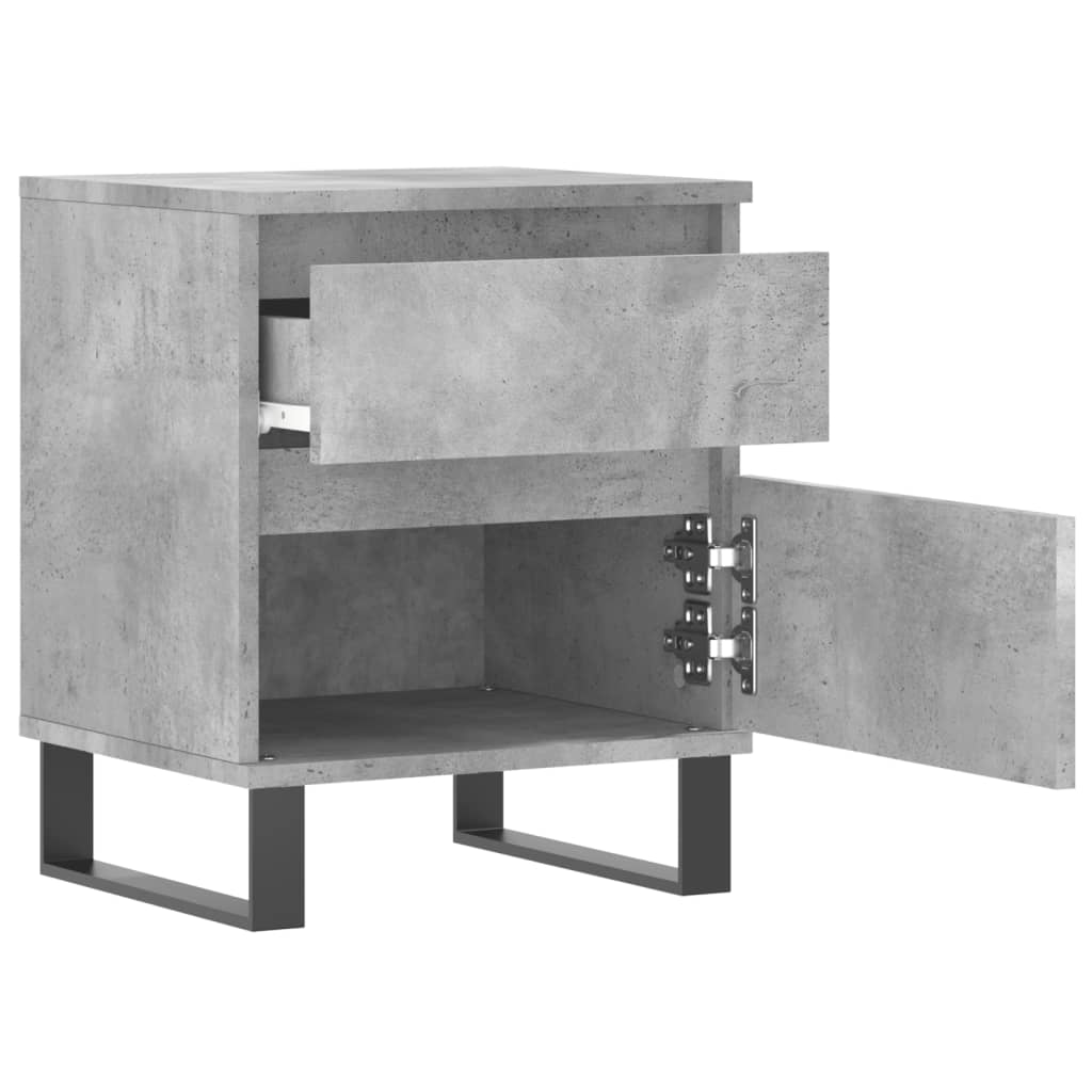 Nattbord 2 stk betonggrå 40x35x50 cm konstruert tre