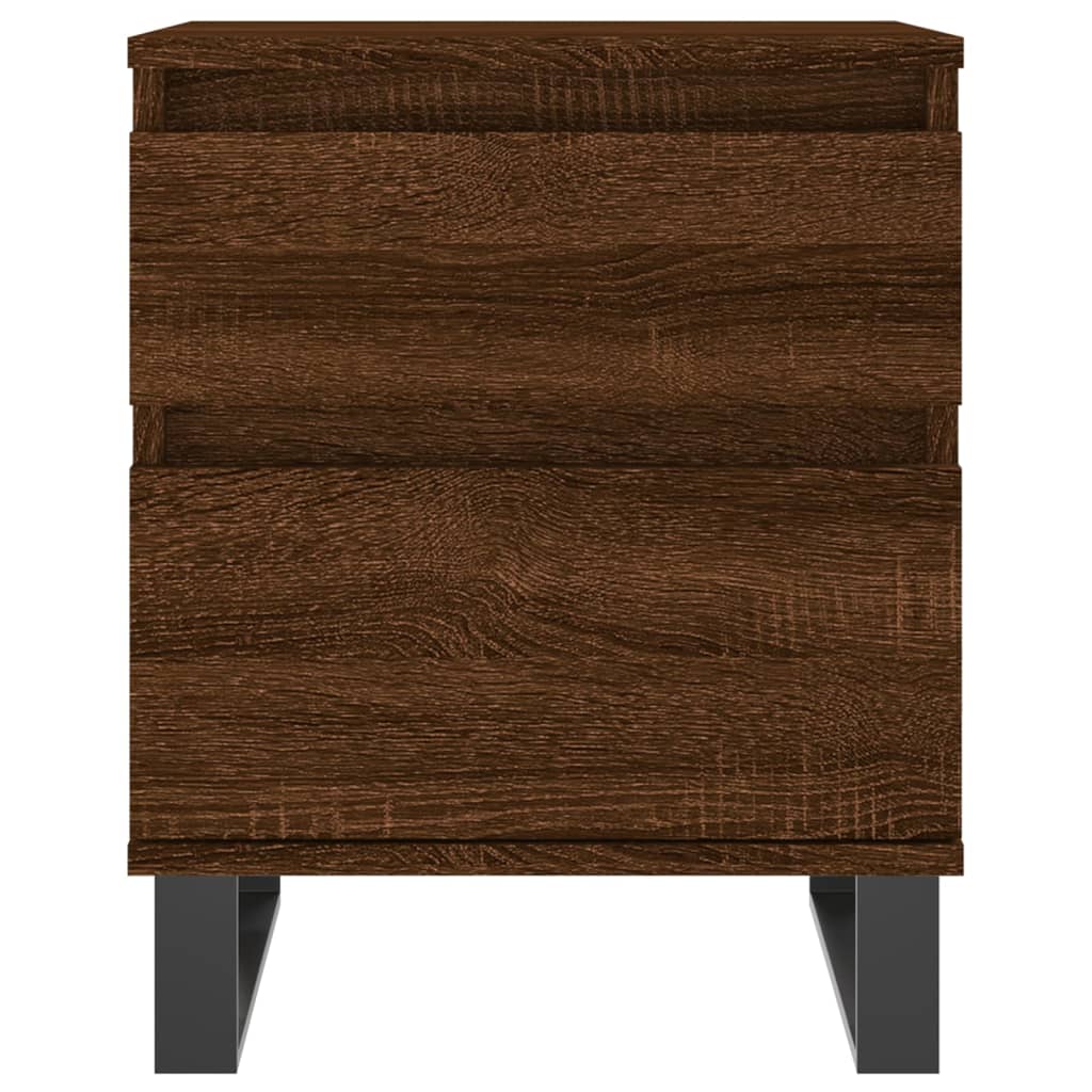 Nattbord 2 stk brun eik 40x35x50 cm konstruert tre