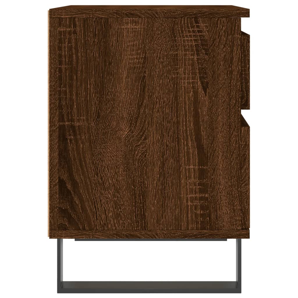 Nattbord 2 stk brun eik 40x35x50 cm konstruert tre