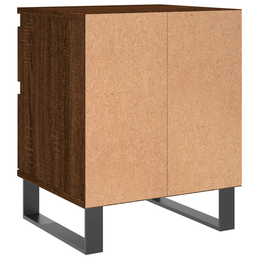 Nattbord 2 stk brun eik 40x35x50 cm konstruert tre