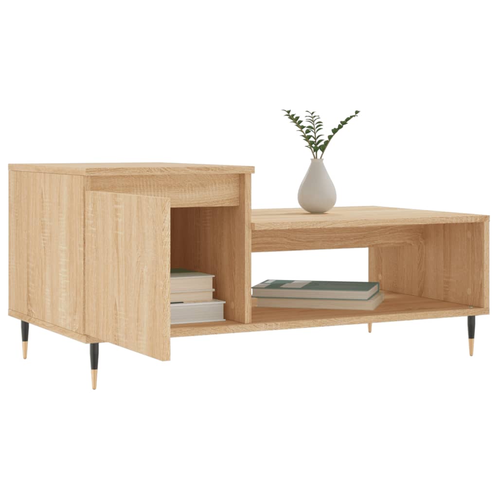 Salongbord sonoma eik 100x50x45 cm konstruert tre
