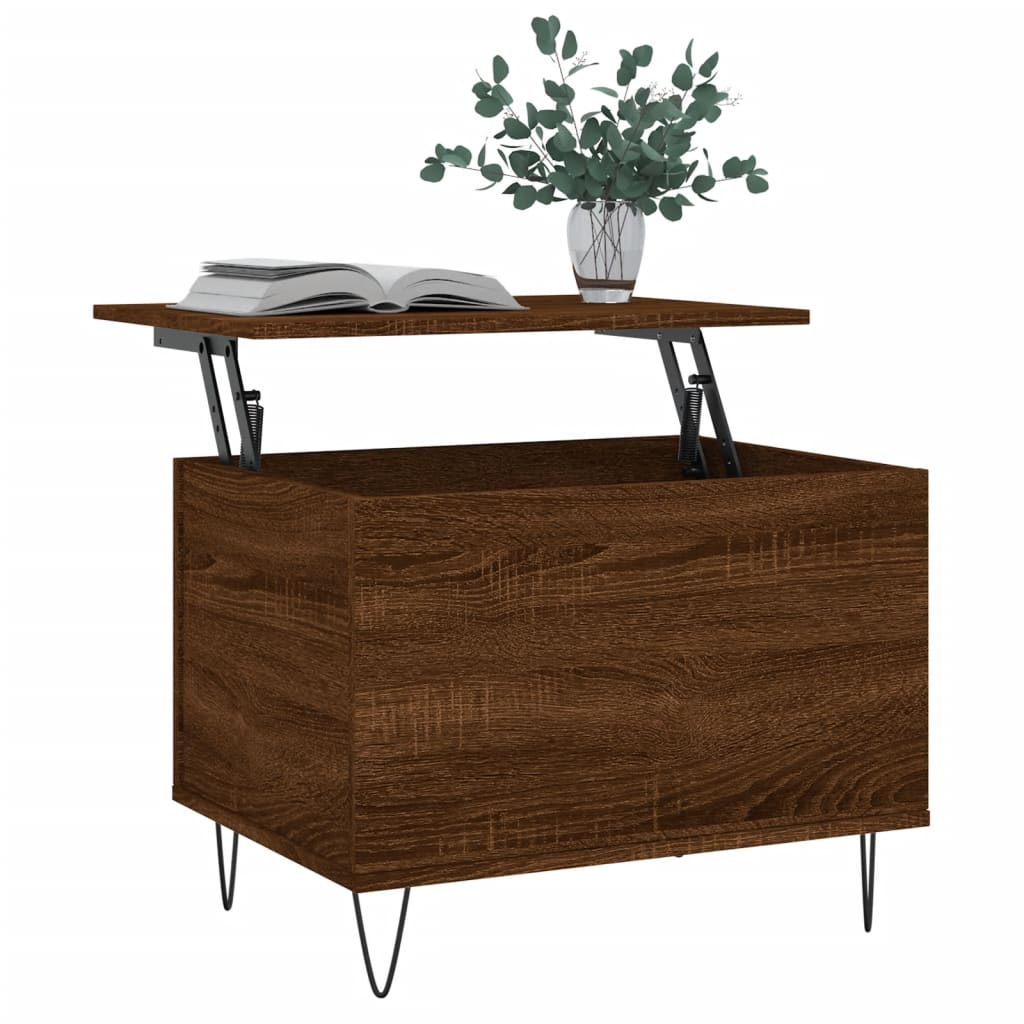 Salongbord brun eik 60x44,5x45 cm konstruert tre