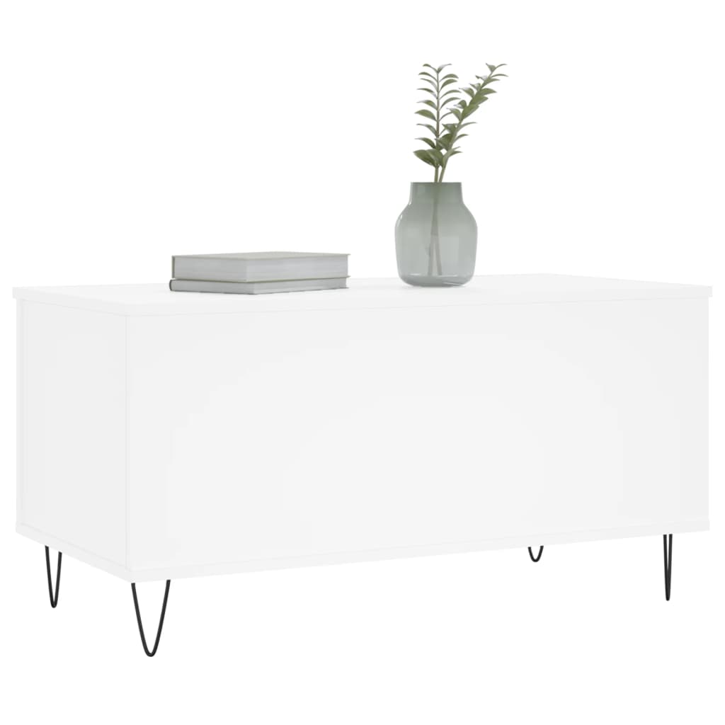 Salongbord hvit 90x44,5x45 cm konstruert tre