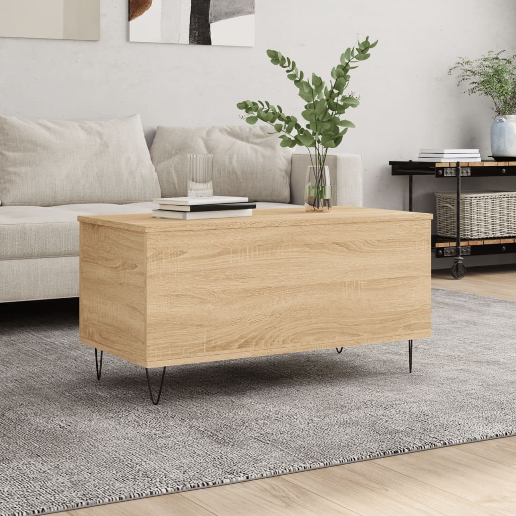 Salongbord sonoma eik 90x44,5x45 cm konstruert tre
