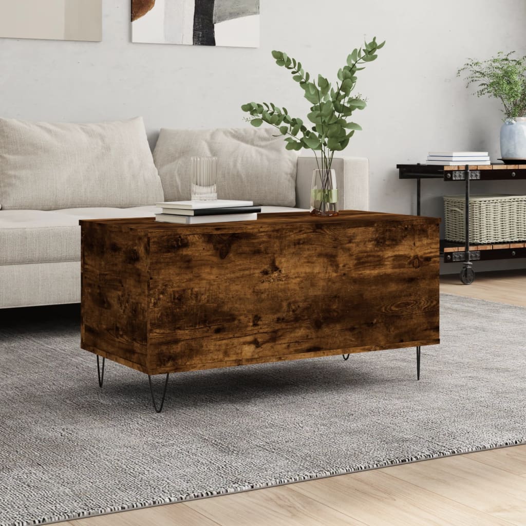 Salongbord røkt eik 90x44,5x45 cm konstruert tre