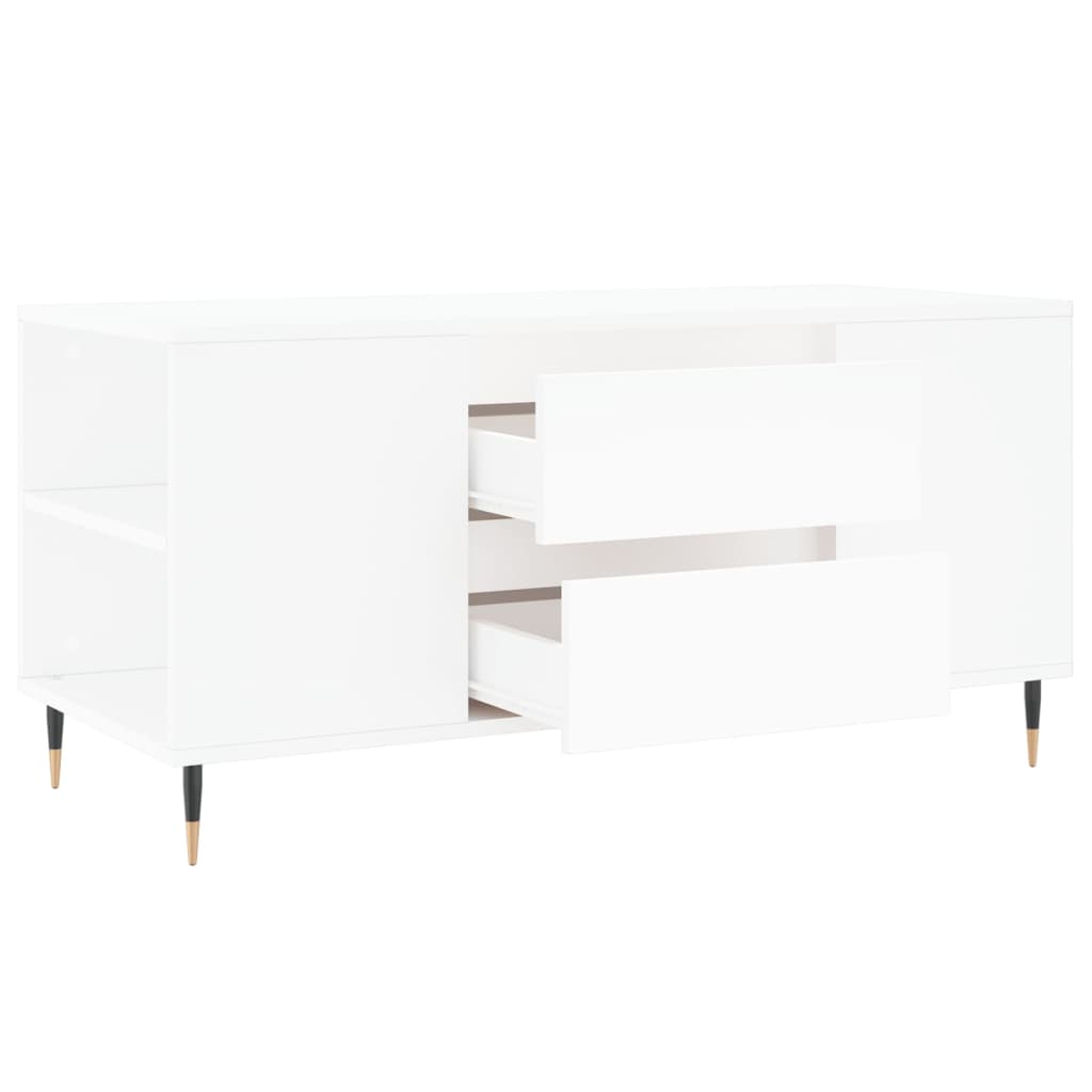 Salongbord hvit 102x44,5x50 cm konstruert tre