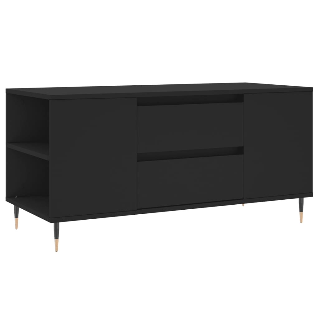 Salongbord svart 102x44,5x50 cm konstruert tre