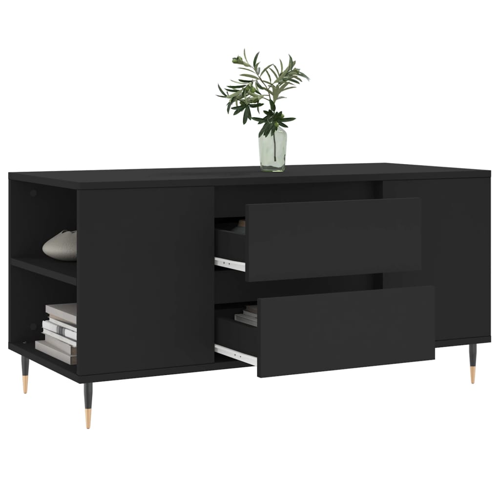 Salongbord svart 102x44,5x50 cm konstruert tre