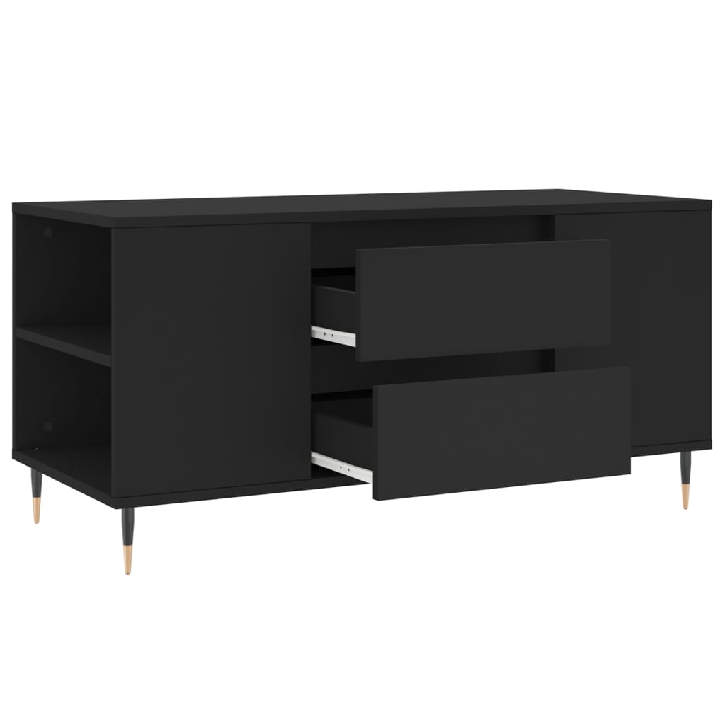 Salongbord svart 102x44,5x50 cm konstruert tre