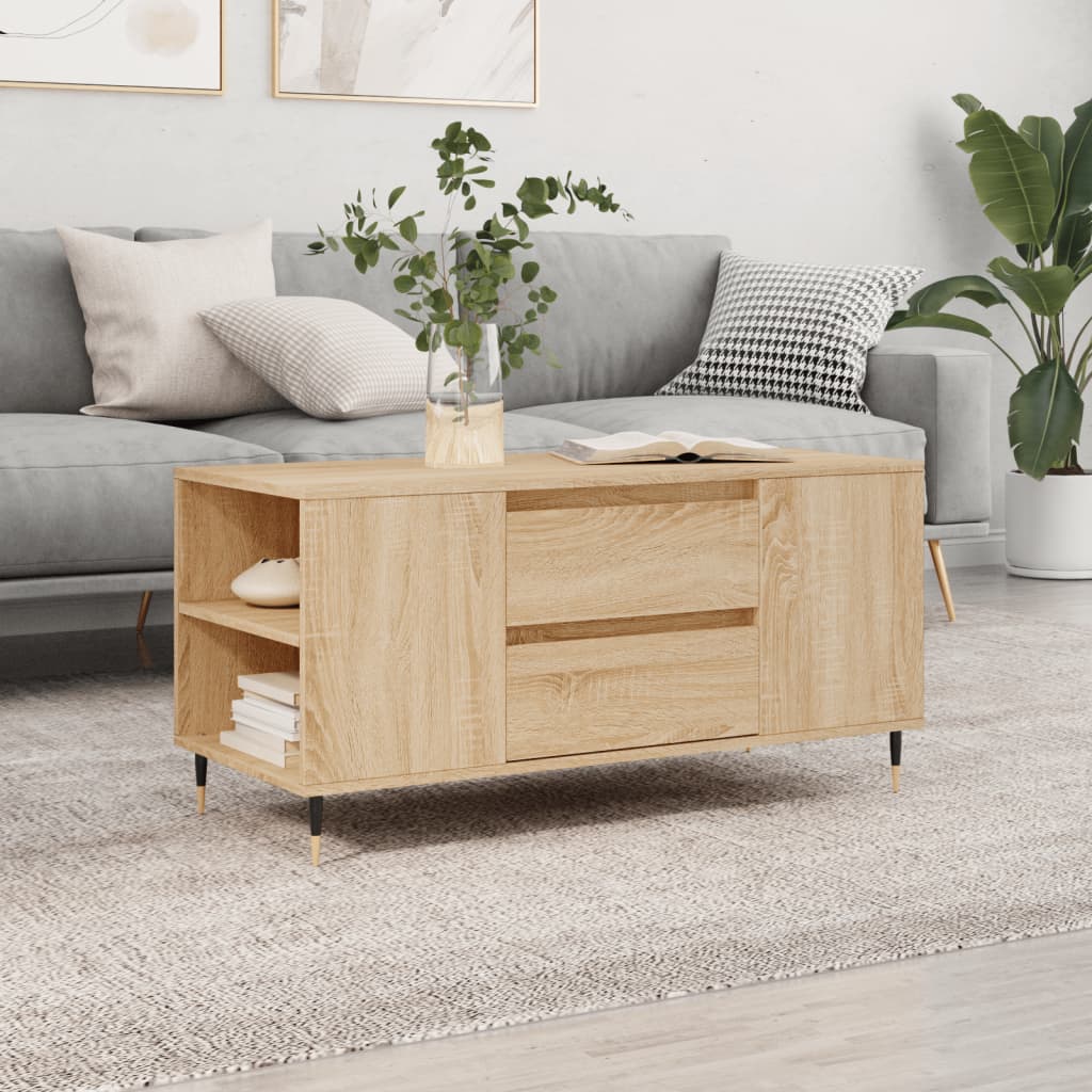 Salongbord sonoma eik 102x44,5x50 cm konstruert tre