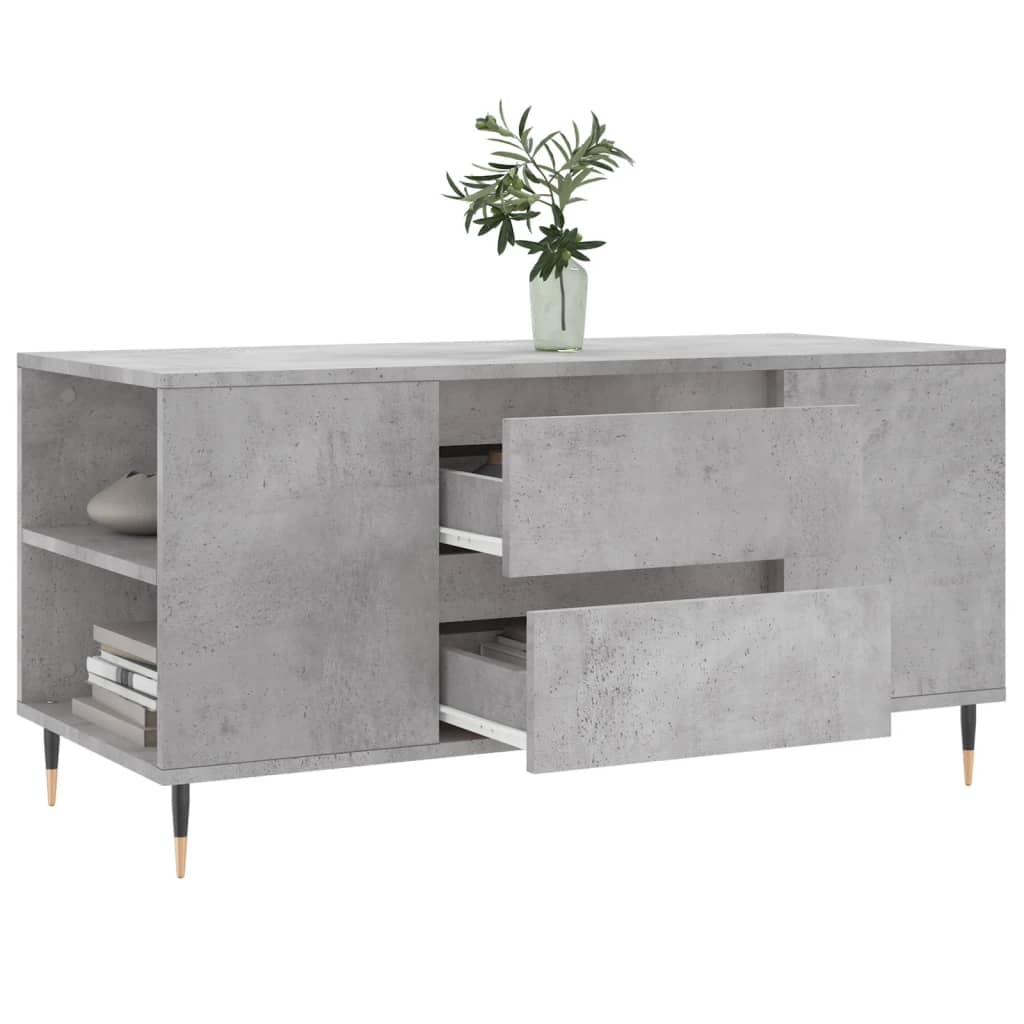 Salongbord betonggrå 102x44,5x50 cm konstruert tre