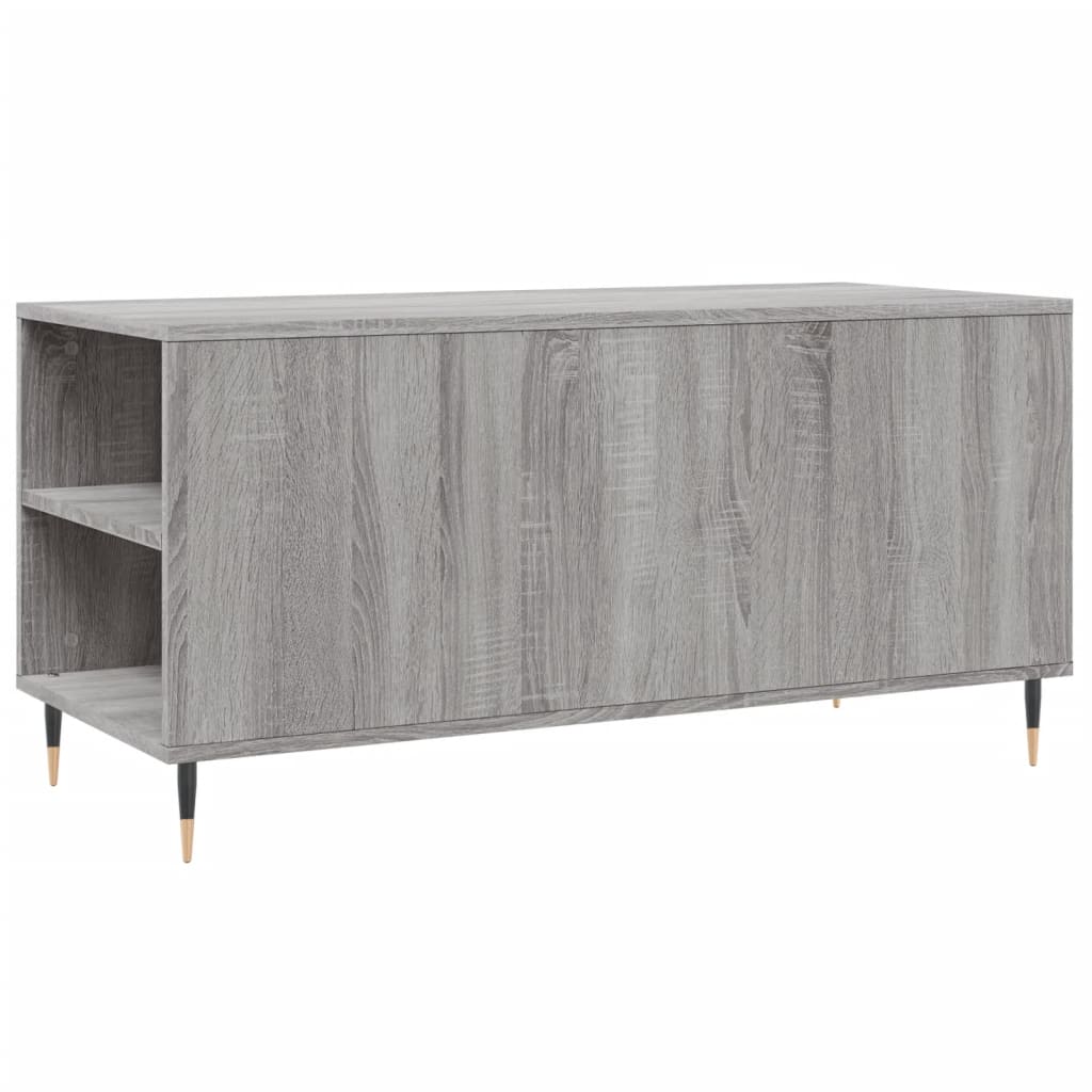 Salongbord grå sonoma 102x44,5x50 cm konstruert tre