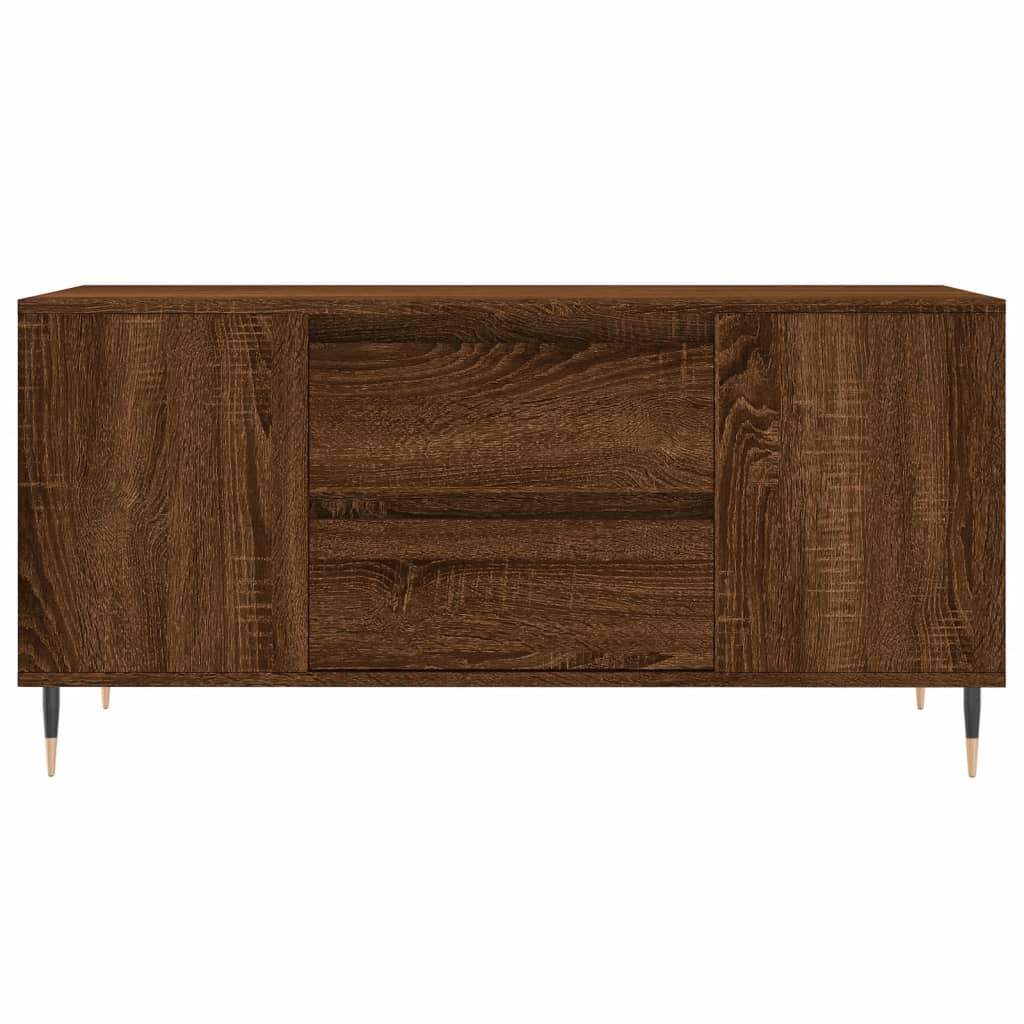Salongbord brun eik 102x44,5x50 cm konstruert tre