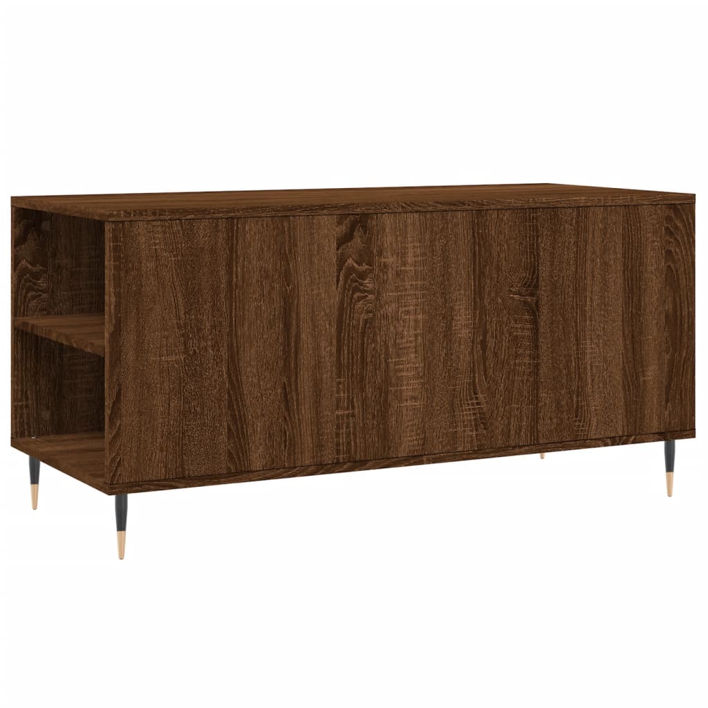 Salongbord brun eik 102x44,5x50 cm konstruert tre