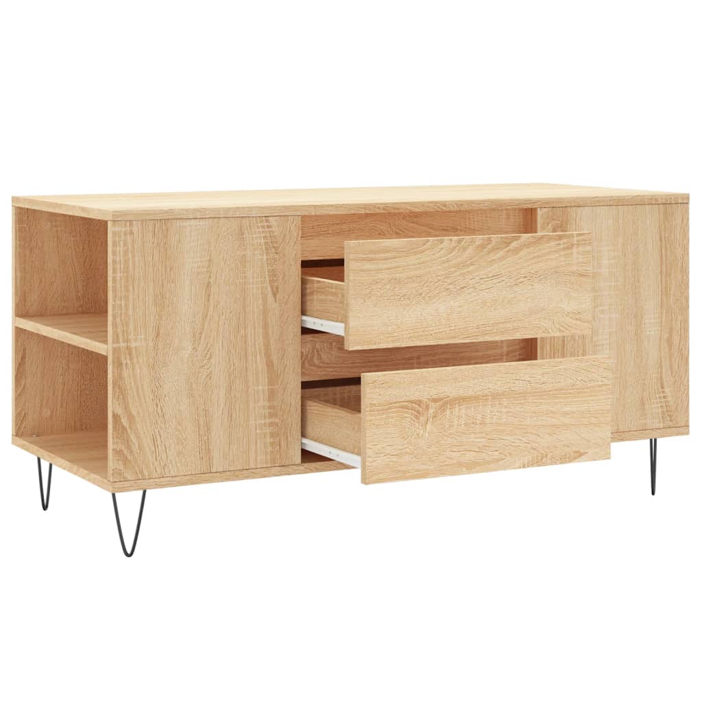 Salongbord sonoma eik 102x44,5x50 cm konstruert tre