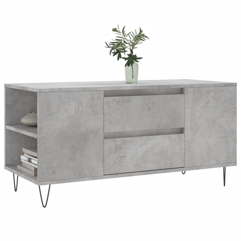 Salongbord betonggrå 102x44,5x50 cm konstruert tre
