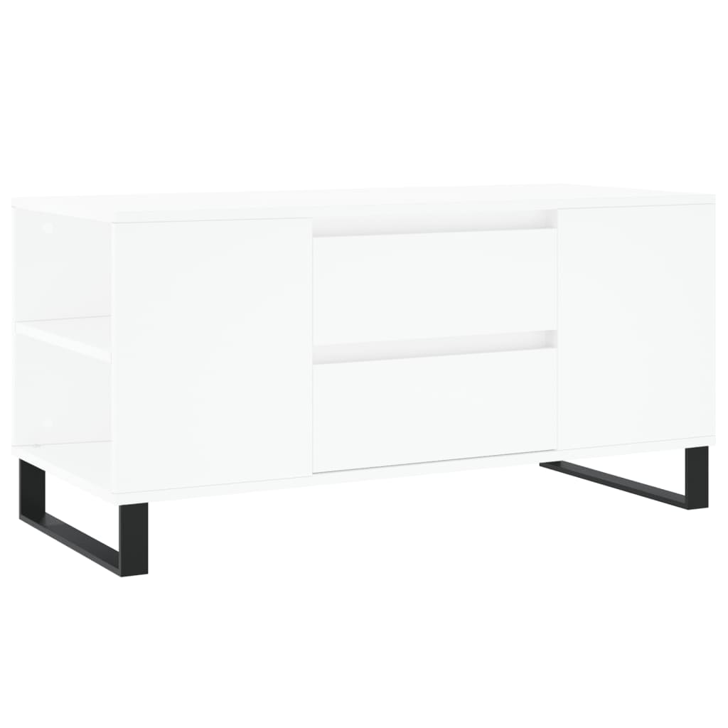 Salongbord hvit 102x44,5x50 cm konstruert tre